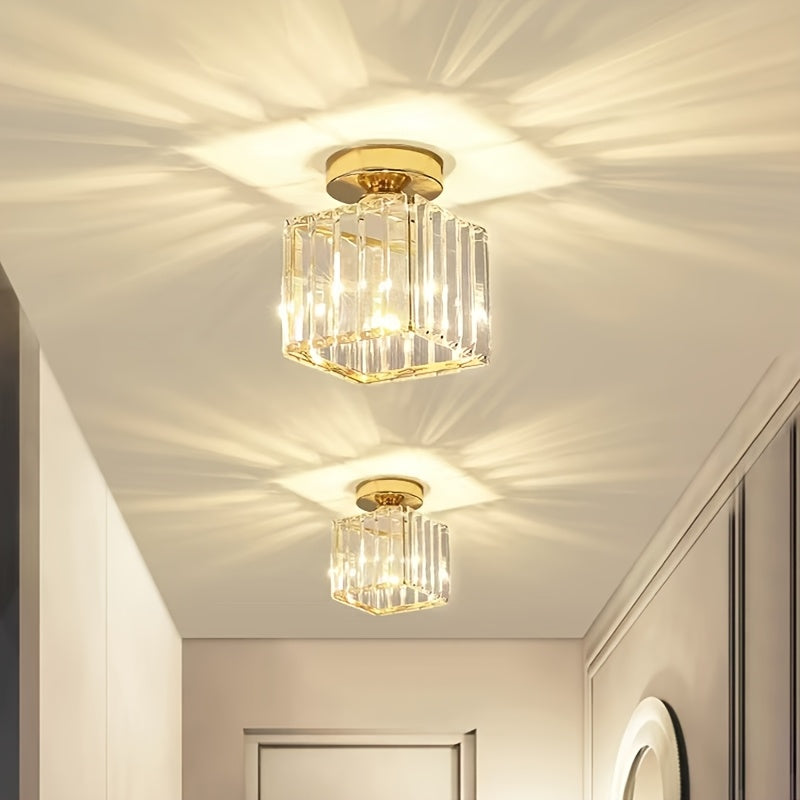 CrystalLuxe – Elegante Zwarte LED Plafondlamp met Kristal