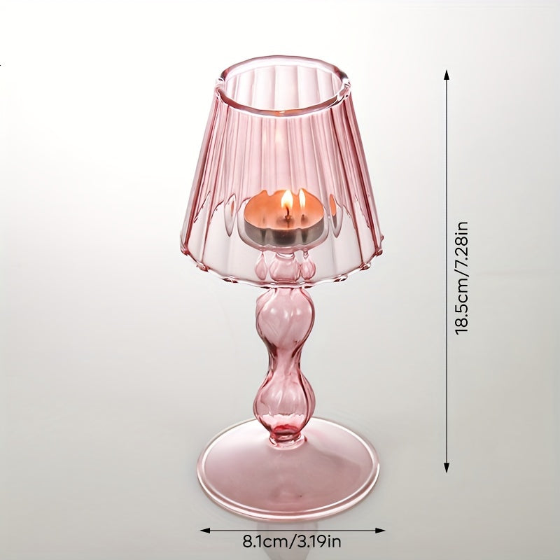 CrystalGlow – Luxury Glass Table Lamp & Candle Holder