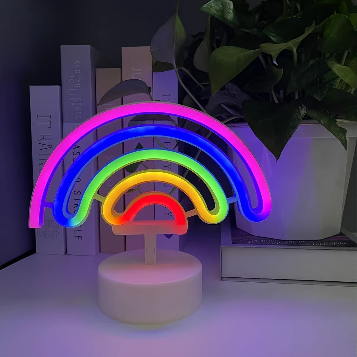 RainbowGlow – Modern Neon Rainbow with Designer Base
