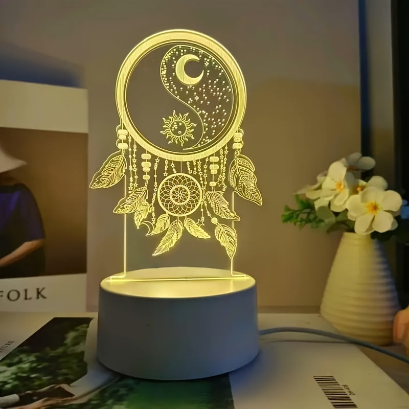 DreamCatcherGlow – 3D LED Night Light with USB