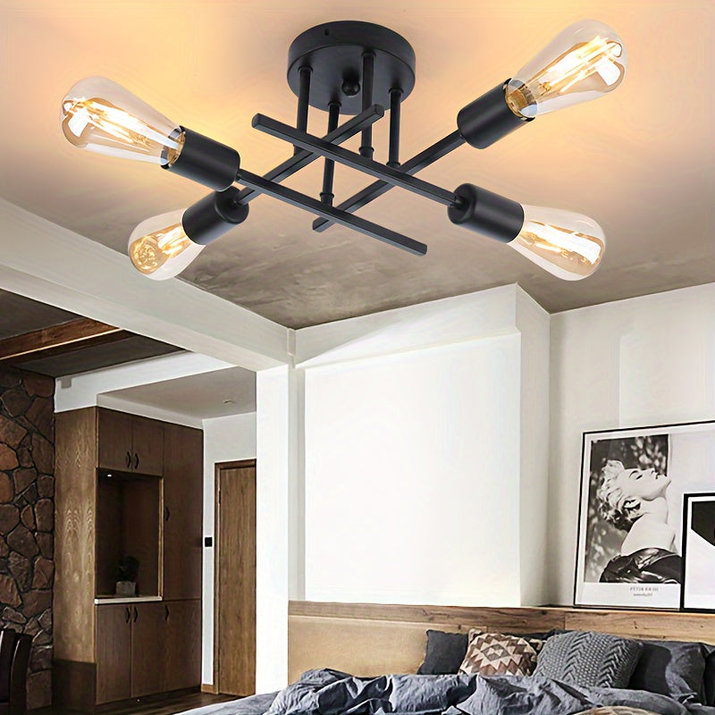 SatelliteLight - Modern Industrial Black Iron Ceiling Lamp