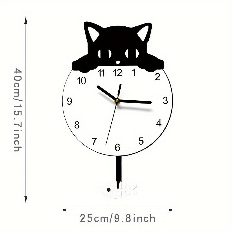 SwingCat Clock - Modern Cartoon-Style Cat Wall Clock