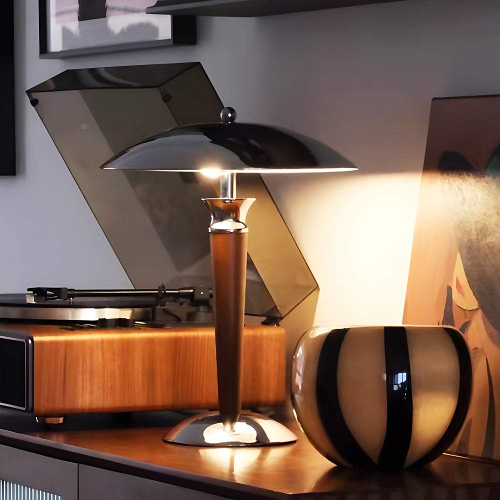 Retro Ocean Liner Mushroom Table Lamp with Dimmer Function