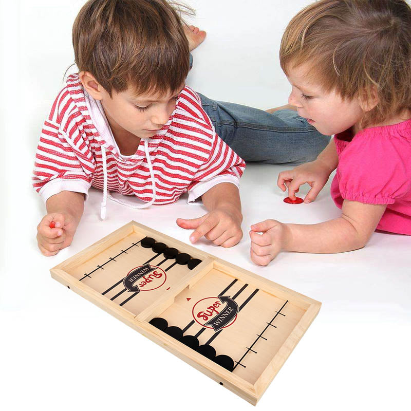 PlayFun – Reversible Sling Puck Board Game Double-Sided for Family