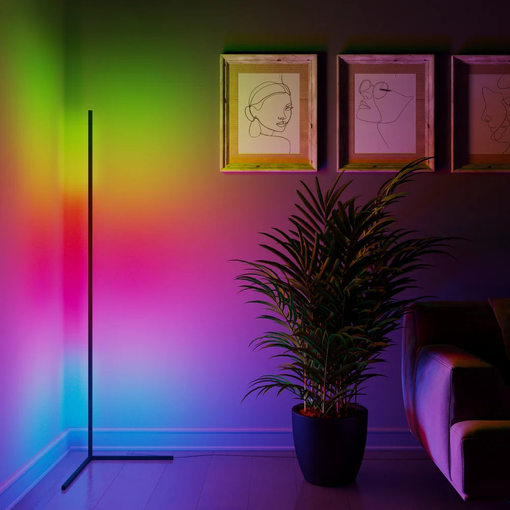 Minimalist LED Floor Lamp – Modern RGB Lamp with Remote Control