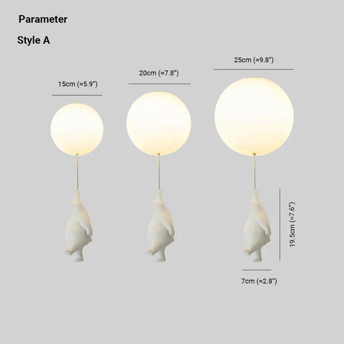 CloudBear - Playful Children's Ceiling Lamp with Balloon