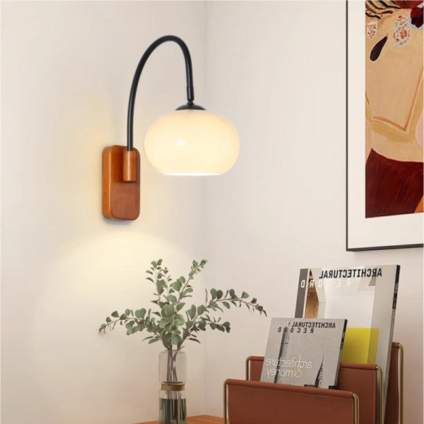 Orbite Wall Lamp – Elegant Kaki Glass Wall Lamp