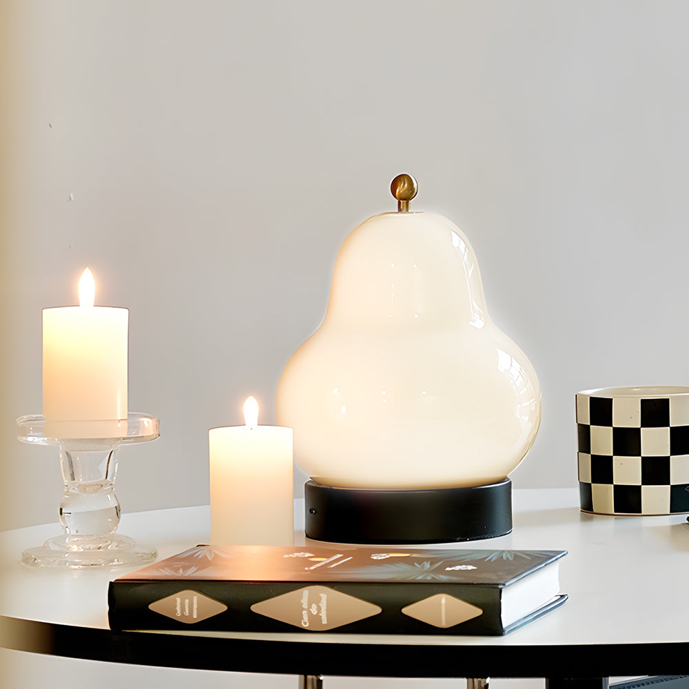 Elegant USB Pear-Shaped Table Lamp with Dimmable LED