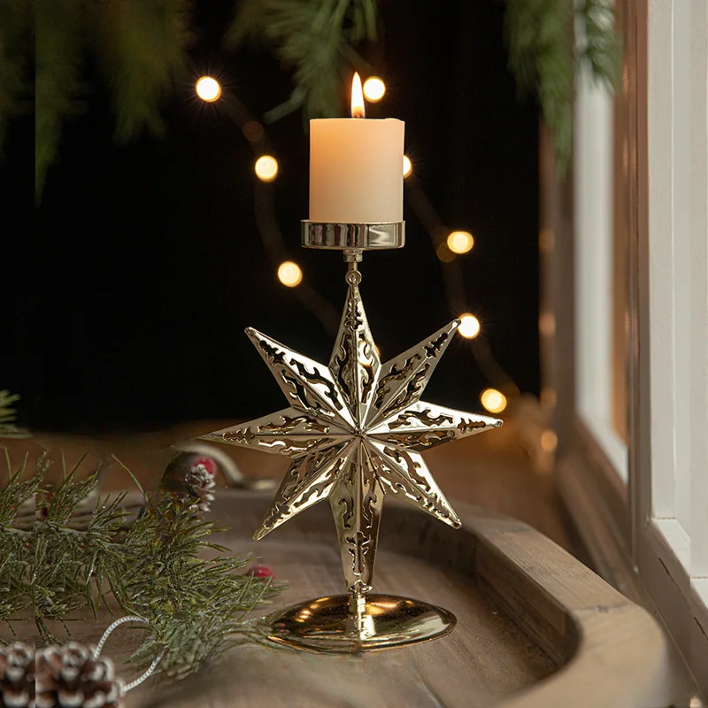StarGlow Candle Holder - Elegant Gold Decoration for the Holidays