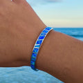 Elegant Blue and Silver Opal Bracelet - Isola Collection