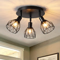 RusticGlow Lamp - Rural Black Ceiling Lamp with Swiveling Shades