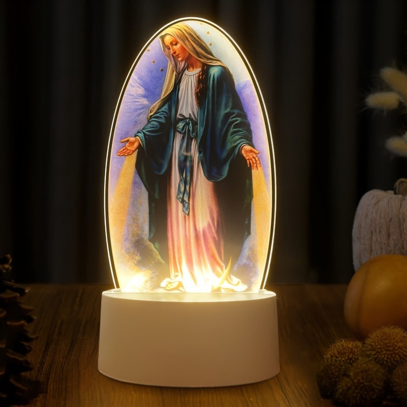 DivineGlow Nightlight - LED Virgin Mary with Acrylic