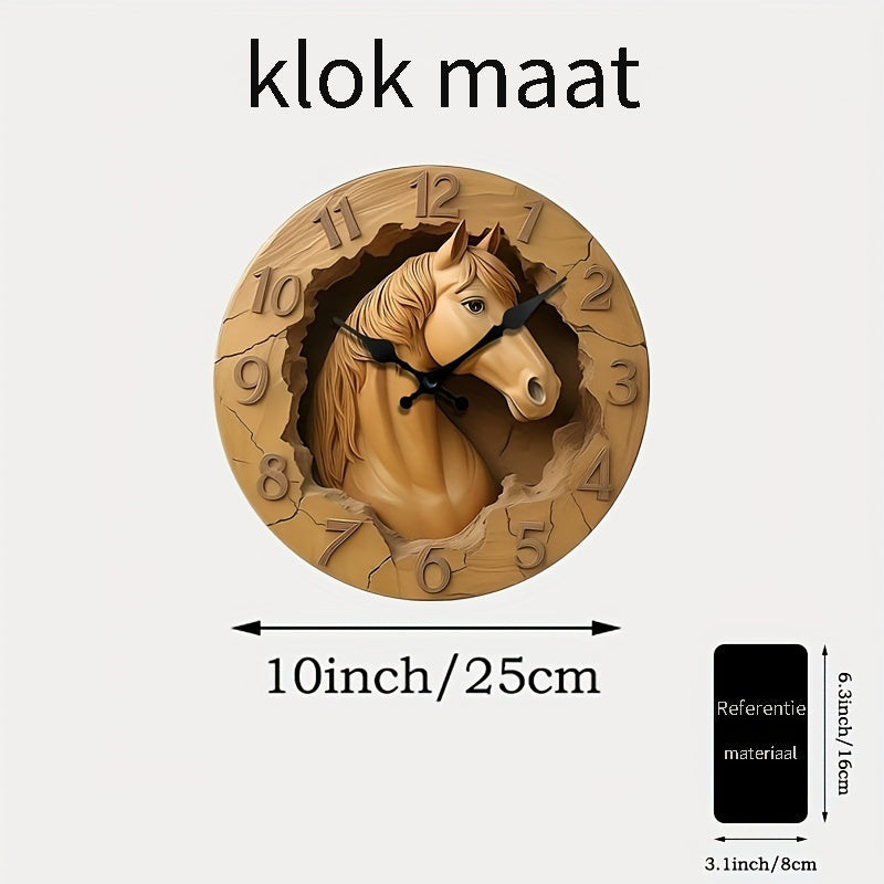 EquineElegance - Luxury Wooden Horse Wall Clock