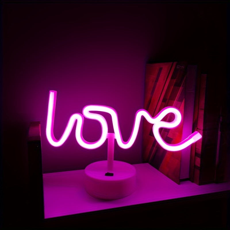 Neon Love Lamp - Illuminated Neon Table Lamp for Parties