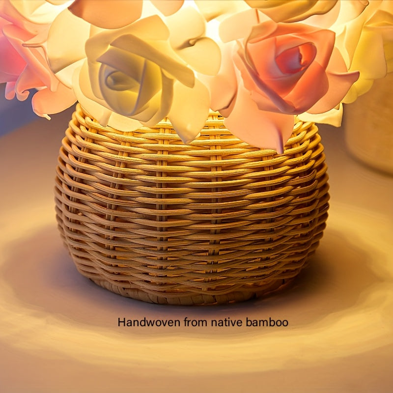 FloraGlow - Luxury Art Deco Rose USB Table Lamp