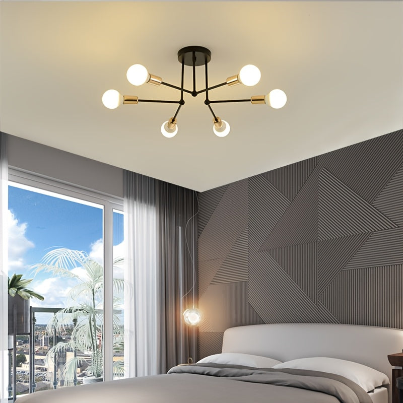 RetroGlow - Industrial 6-Light Ceiling Fixture