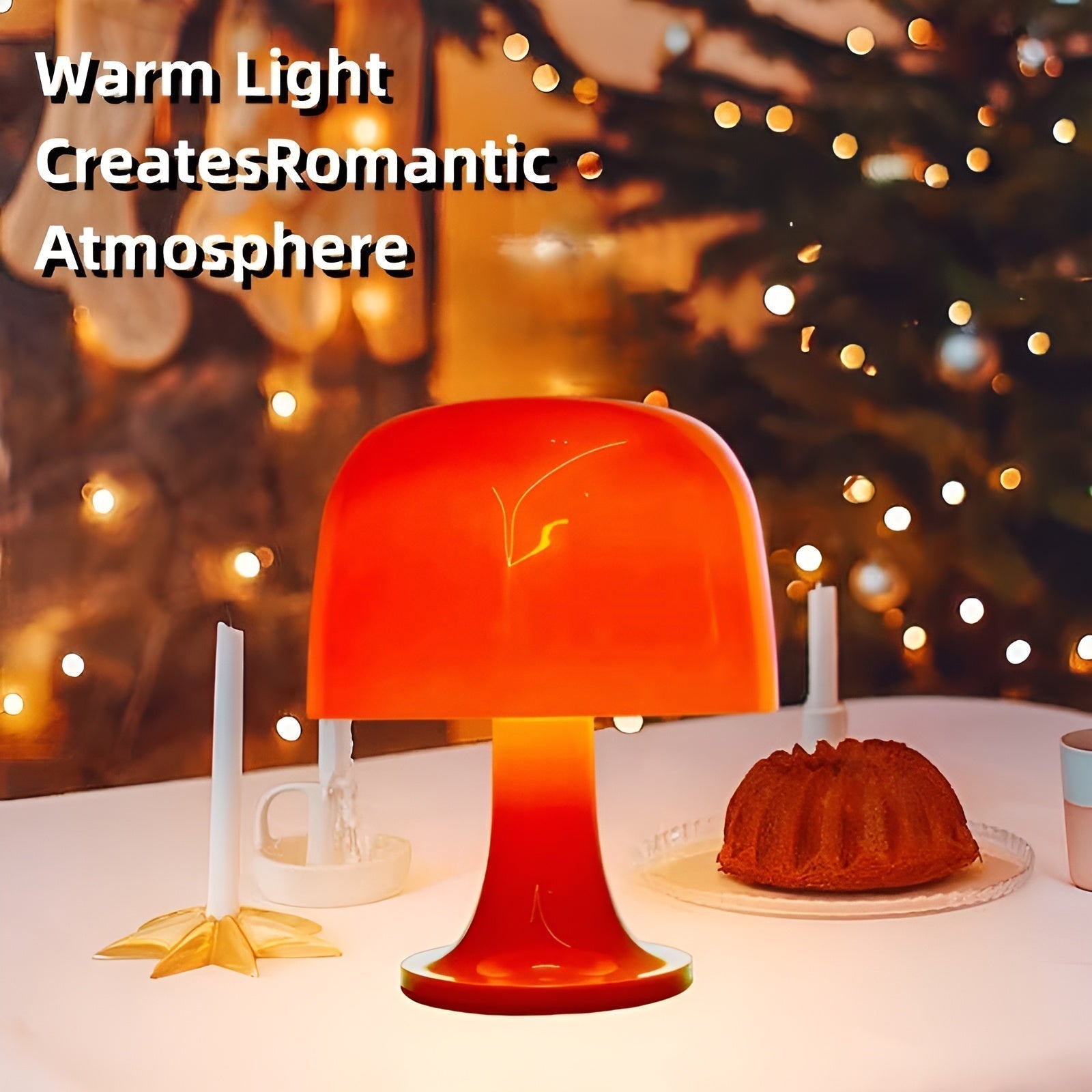 Stylish Vintage Mushroom Lamp with Dimmable LED & USB Power Supply