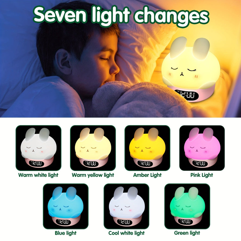 BunnyGlow - Magical Color Night Light with Alarm Clock