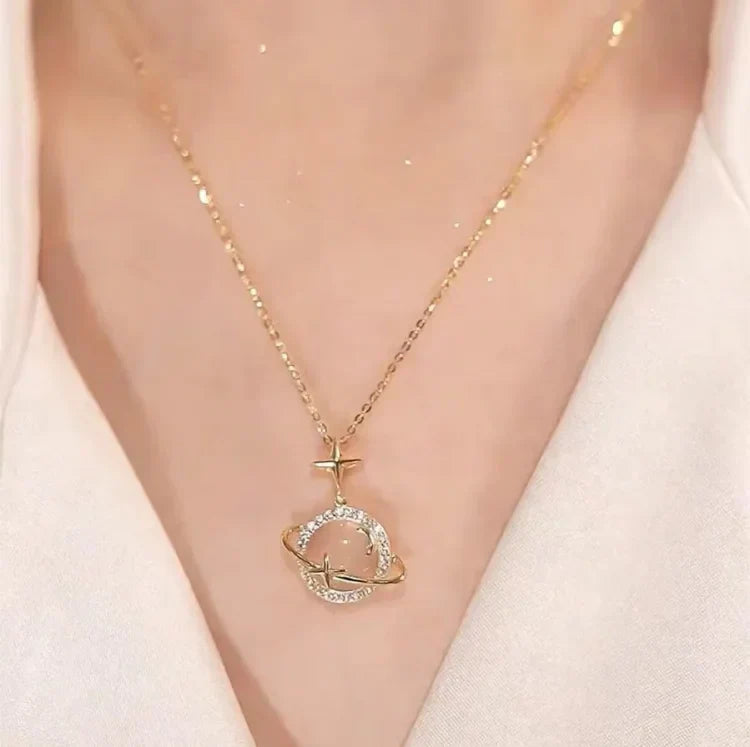 Opvallende Celestia Gouden Planeet Ketting