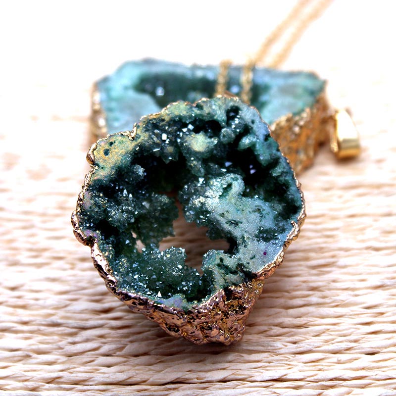 Gaia Natural Crystal Geode Hanging Decoration