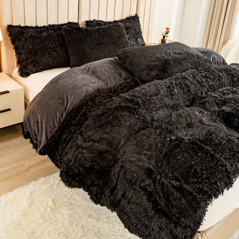 Ultra-Soft Plush Duvet Cover Set with Zipper - Luxury & Comfort