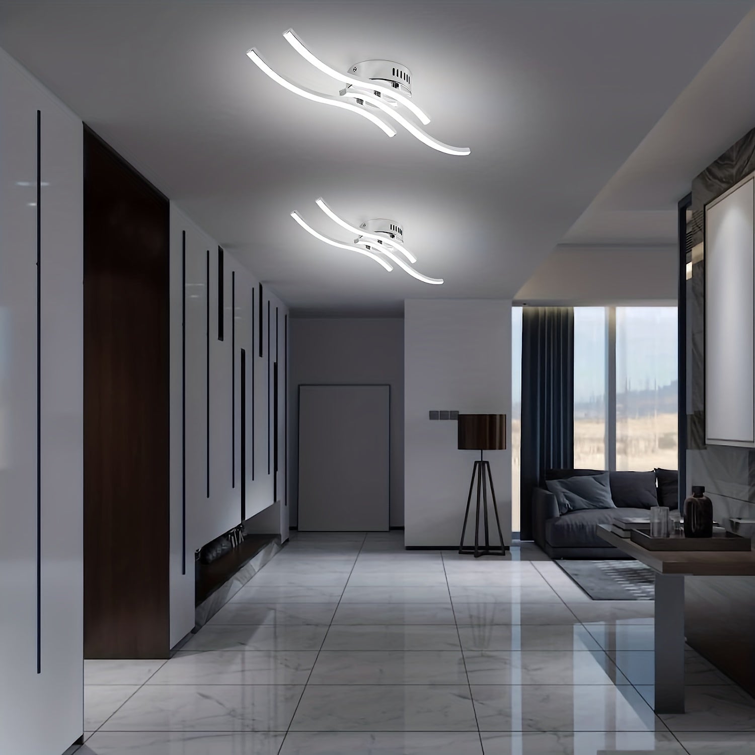 LumaCurve Light - Modern Dimmable LED Ceiling Lamp
