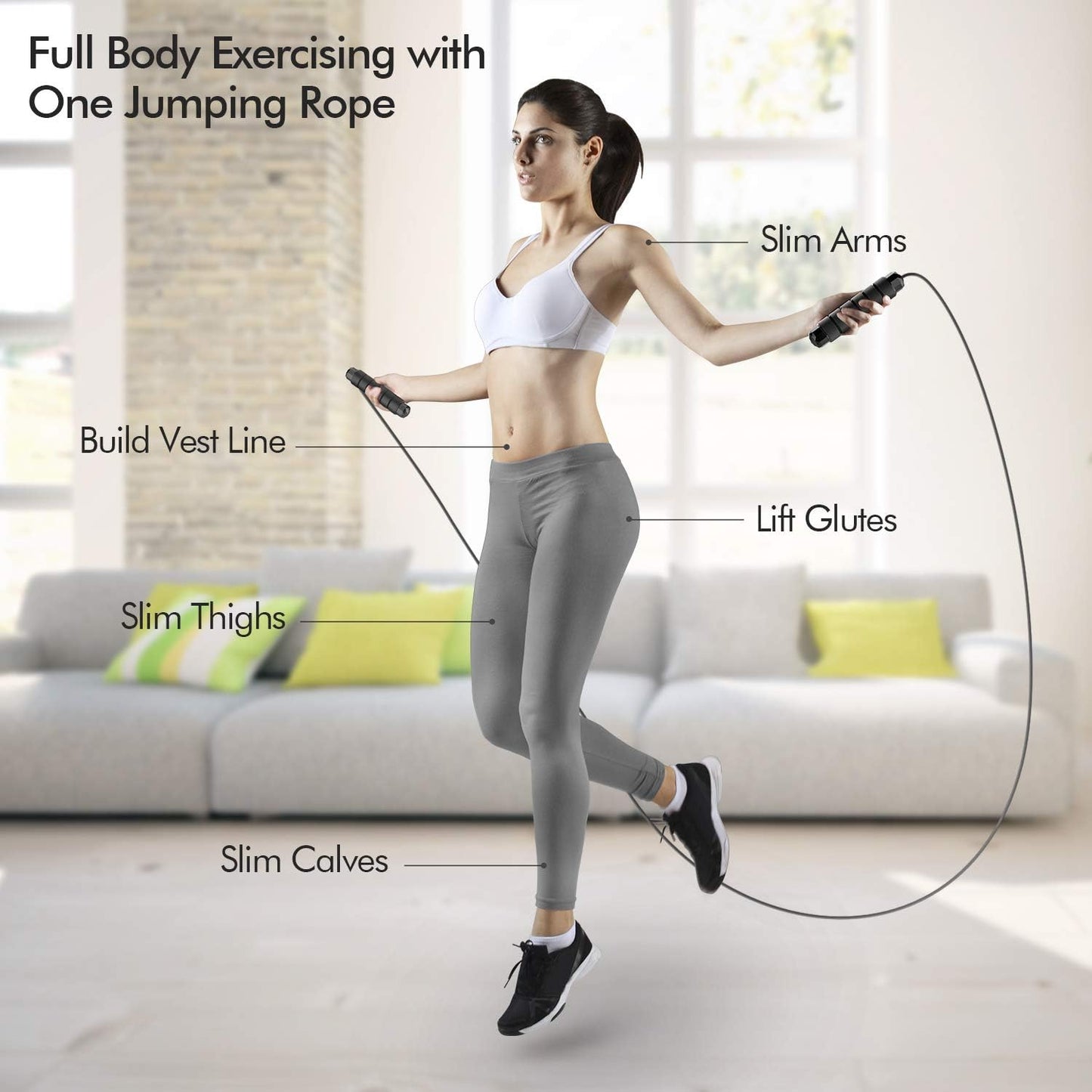 FlexiJump - Adjustable Tangle-Free Skipping Rope for Fitness