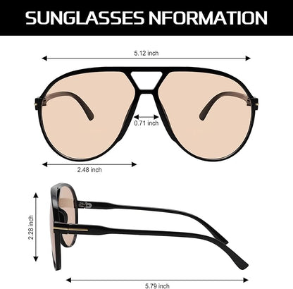AmaraVision - Retro Large Aviator Sunglasses