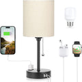 Elegant Table Lamp with Smart Charging Options and Three Colors