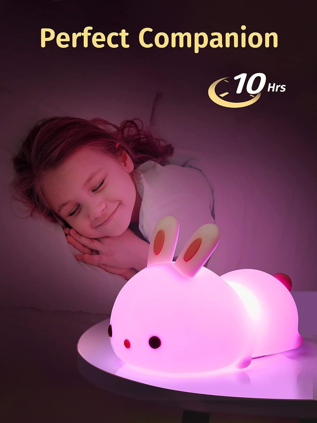RabbitDream Night Light Magical Rabbit with Color-Changing LED Light
