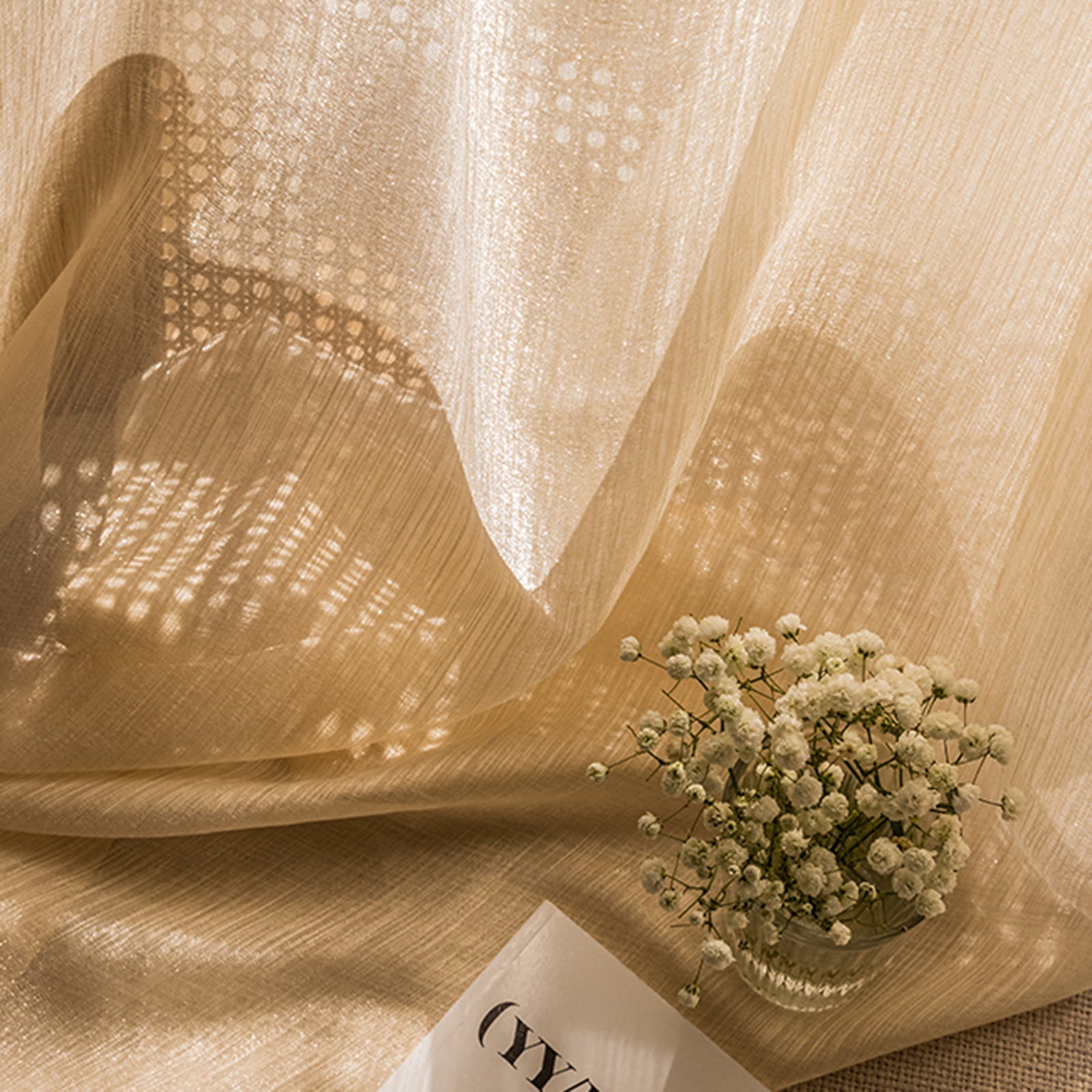 WeaveGlam Curtains - Elegant Transparent Woven Curtains for Modern Interiors