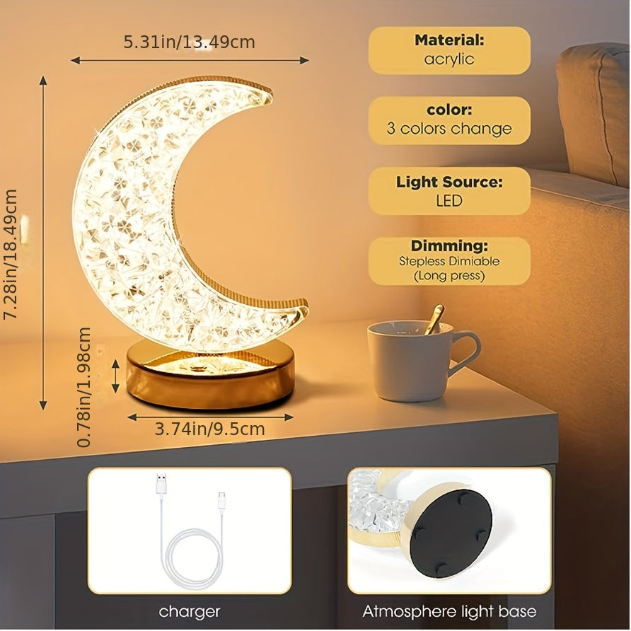 CrystalGlow Lamp - Dimmable Touch Table Lamp