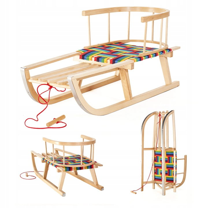 SnowGlide Sled - Child's Seat in Wood and Fabric