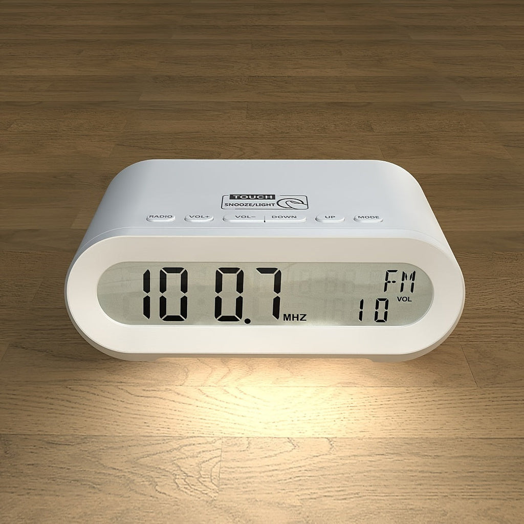 TimeGlow Alarm Clock – LED Digital Radio with Snooze