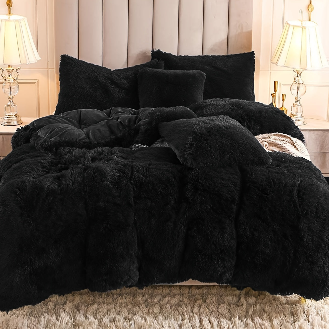 Ultra-Soft Plush Duvet Cover Set with Zipper - Luxury & Comfort