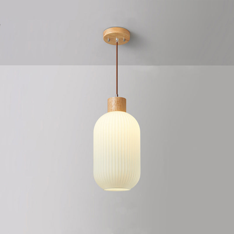 VintageLight - Stylish Wooden and Glass Pendant Lamp