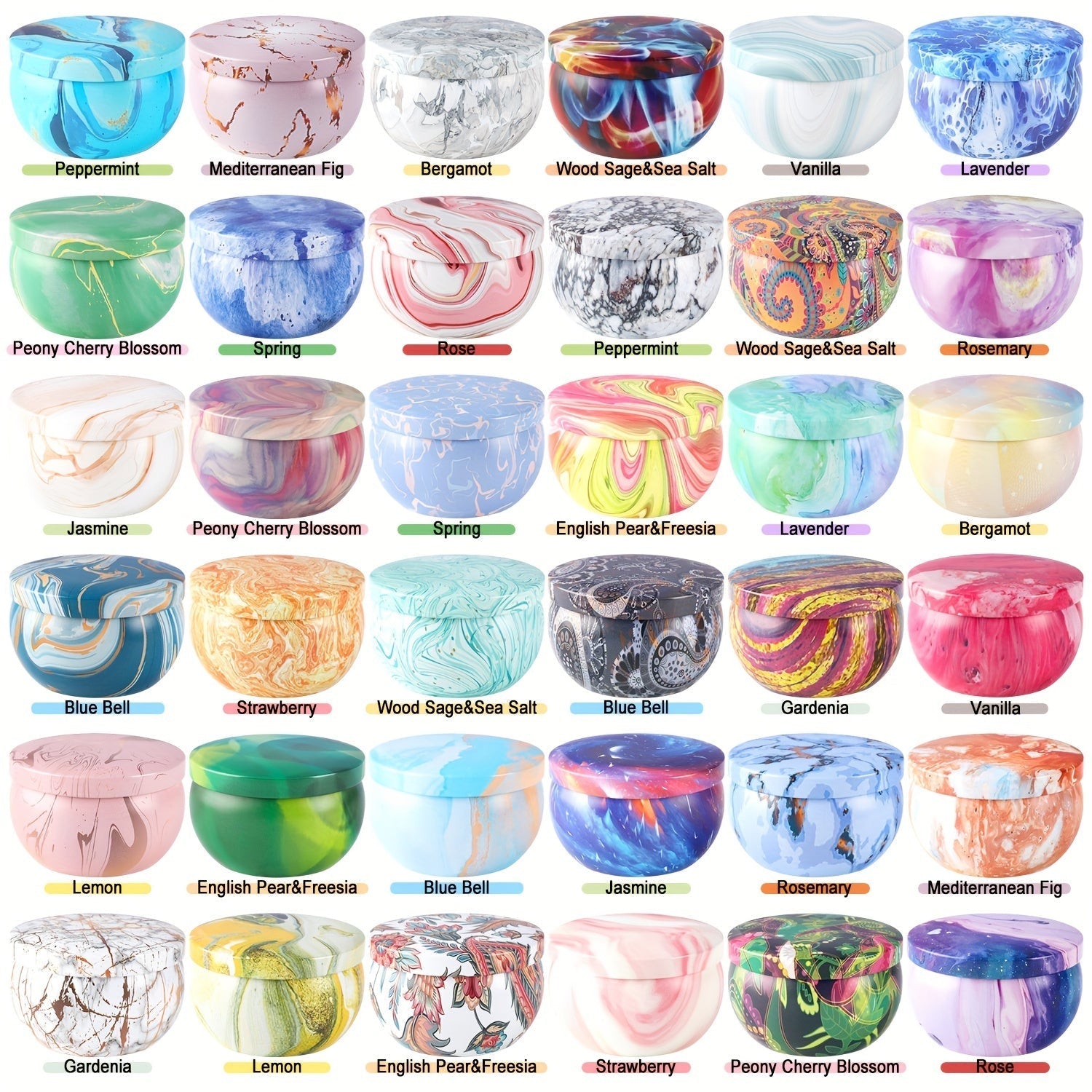 Aromatic Serenity – Luxury Candle Set with Marble Print