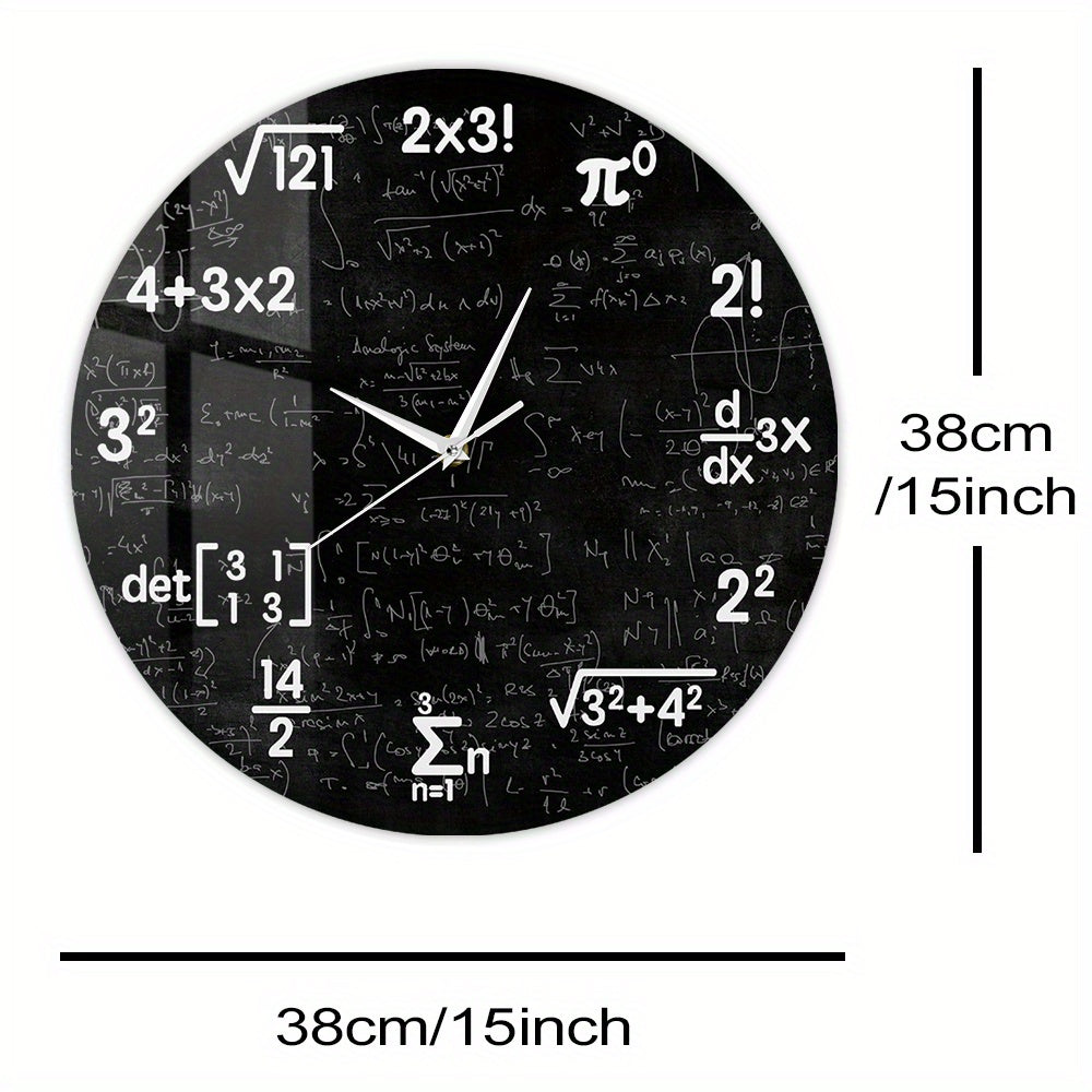 MathMirror Clock - Modern Acrylic Wall Clock with Formulas