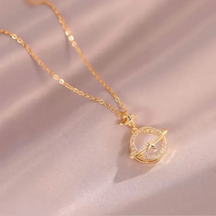 Opvallende Celestia Gouden Planeet Ketting