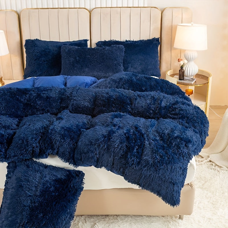 Ultra-Soft Plush Duvet Cover Set with Zipper - Luxury & Comfort
