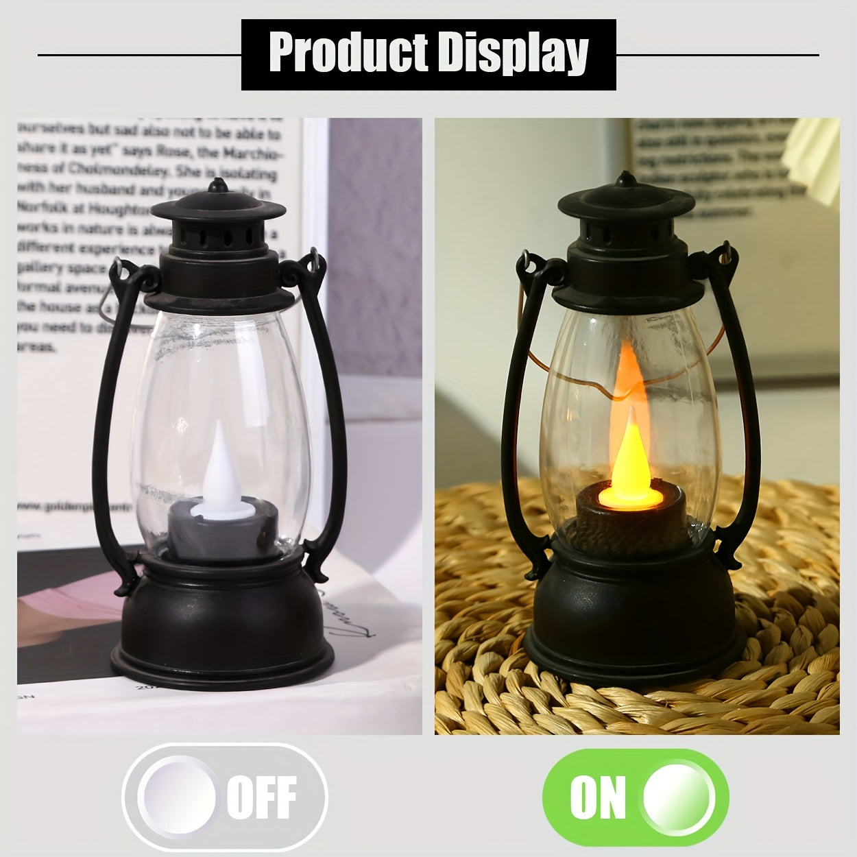 NostalgicGlow - LED Kerosene Lamp with Yellow Flame