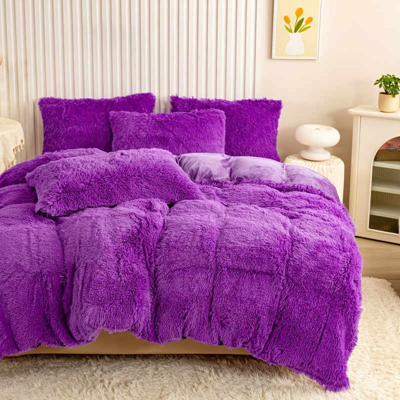 Ultra-Soft Plush Duvet Cover Set with Zipper - Luxury & Comfort