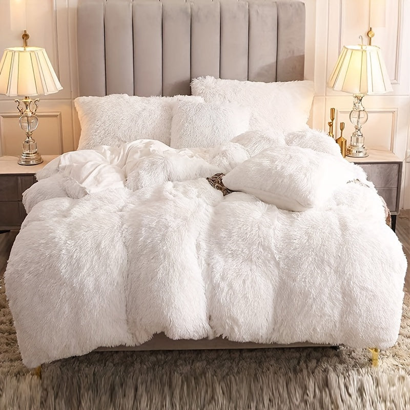 Ultra-Soft Plush Duvet Cover Set with Zipper - Luxury & Comfort