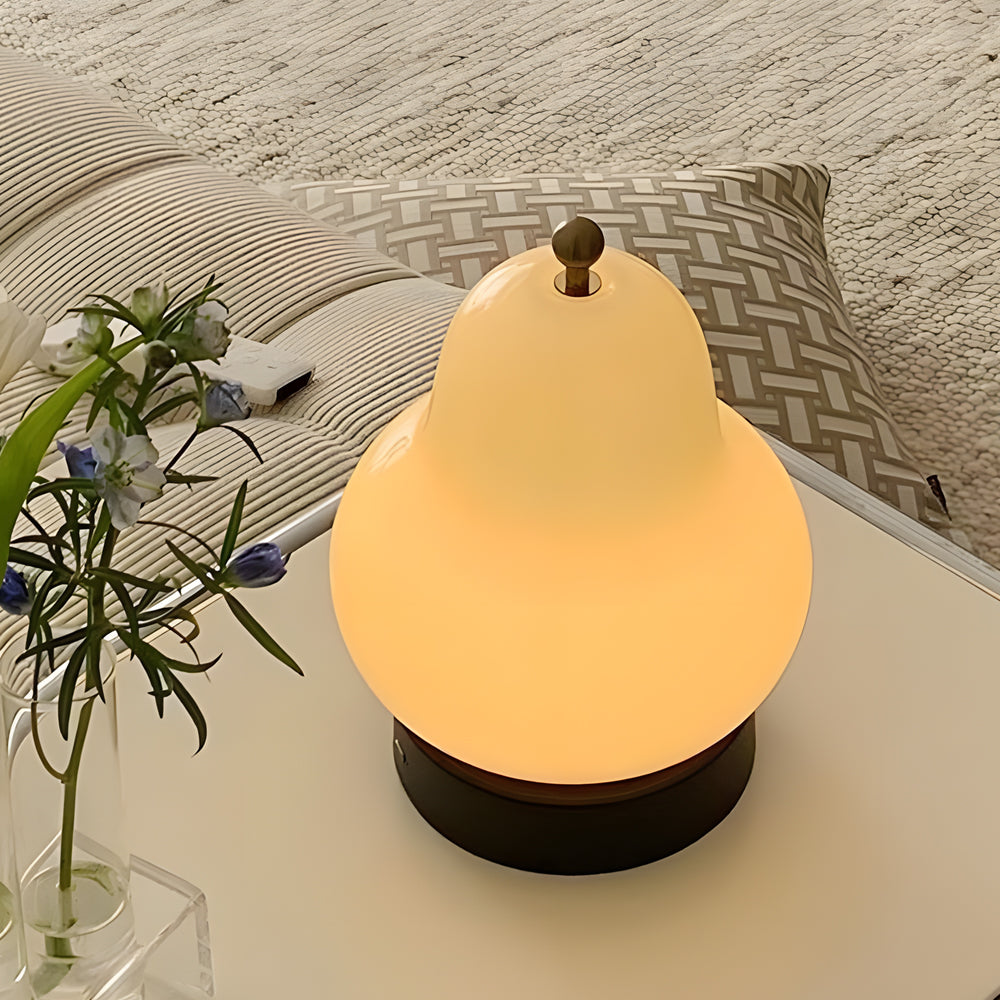 Elegant USB Pear-Shaped Table Lamp with Dimmable LED