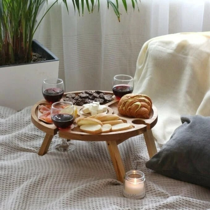 WineNest - Stylish Foldable Picnic Table for Wine