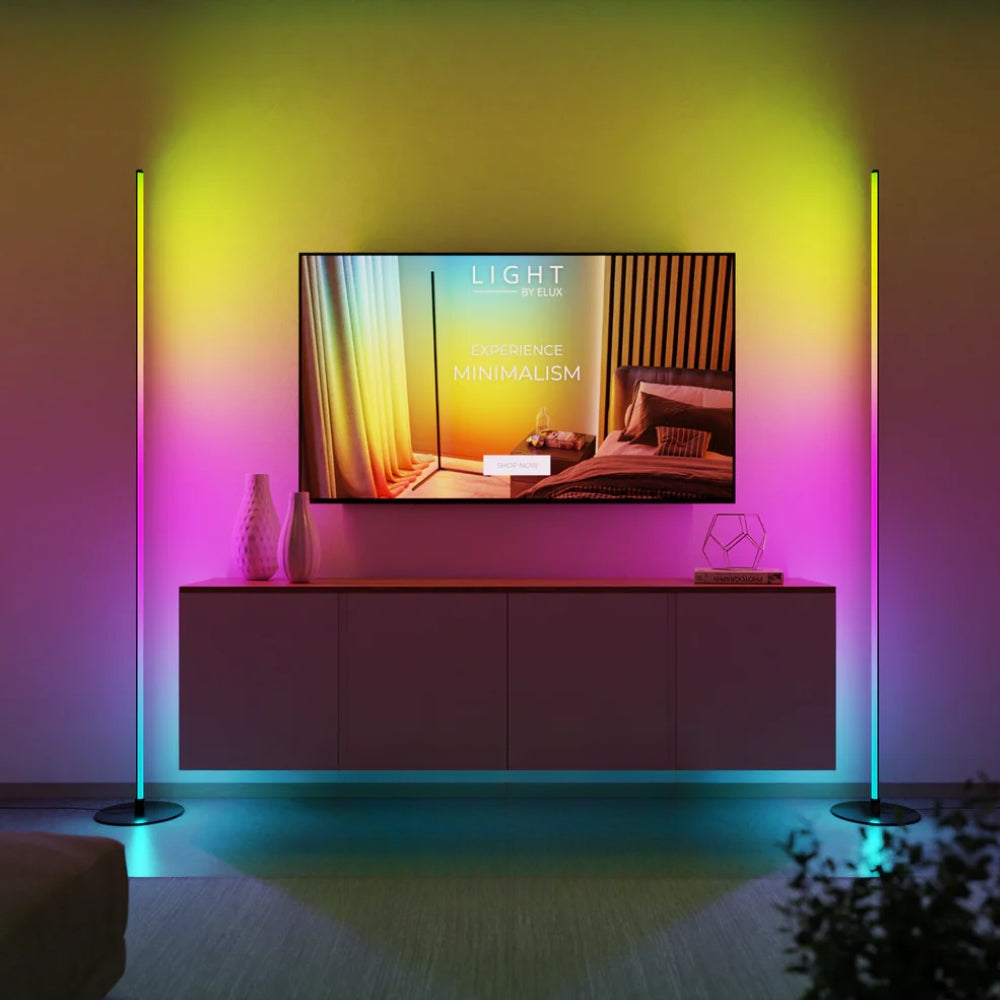 Aura LED Floor Lamp – Minimalist Color Lamp with Remote Control