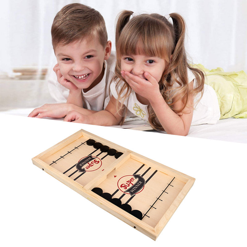 PlayFun – Reversible Sling Puck Board Game Double-Sided for Family