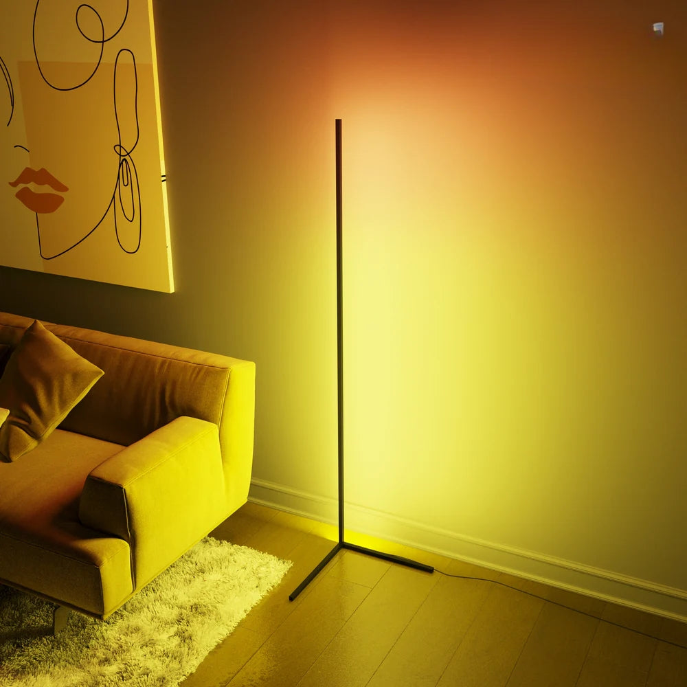 Minimalist LED Floor Lamp – Modern RGB Lamp with Remote Control