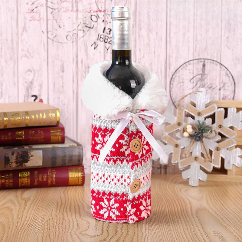 Festive Cheers Wine Bottle Cover - Elegant Wine Bottle Cover for the Holidays