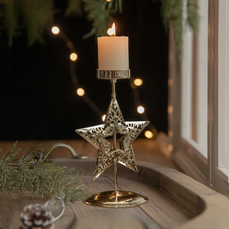 StarGlow Candle Holder - Elegant Gold Decoration for the Holidays